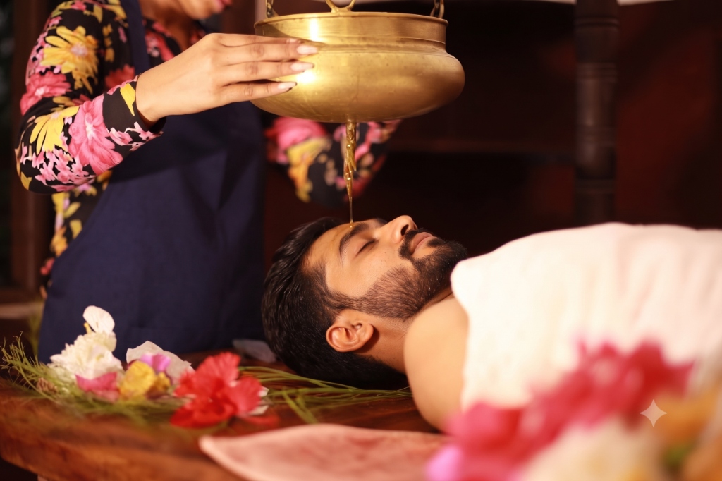 Classical Shirodhara — Ajna Chakra Oil Stream